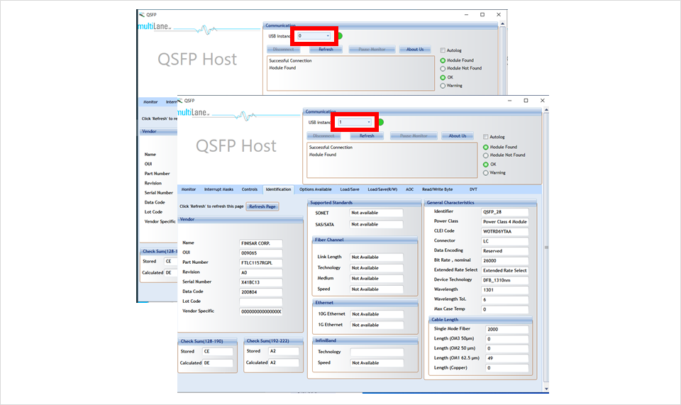 複数台の同時接続方法　USB instance