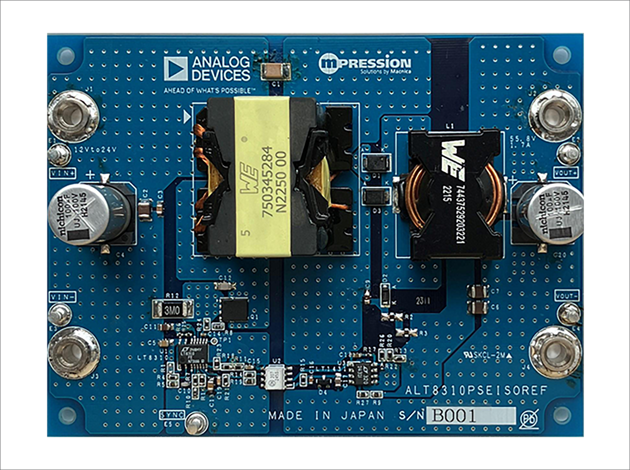 IEEE802.3bt準拠PoE PSE絶縁電源リファレンスボード