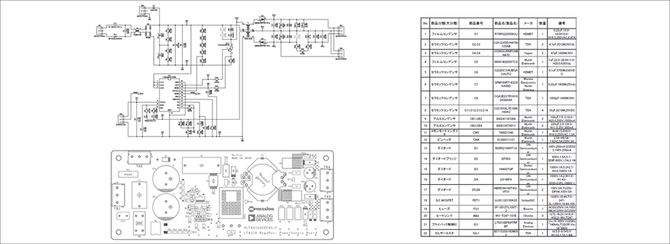 NegaPosi Power Supply AC/DC Board with LT8316+SiCの設計データ