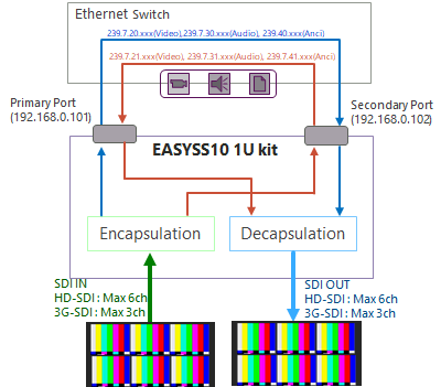 Single EASYSS10 1U Kit Loopback Connection