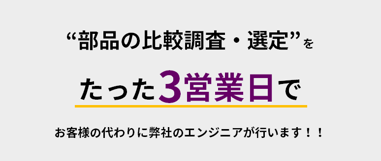 製品の比較調査・選定をたった3営業日で