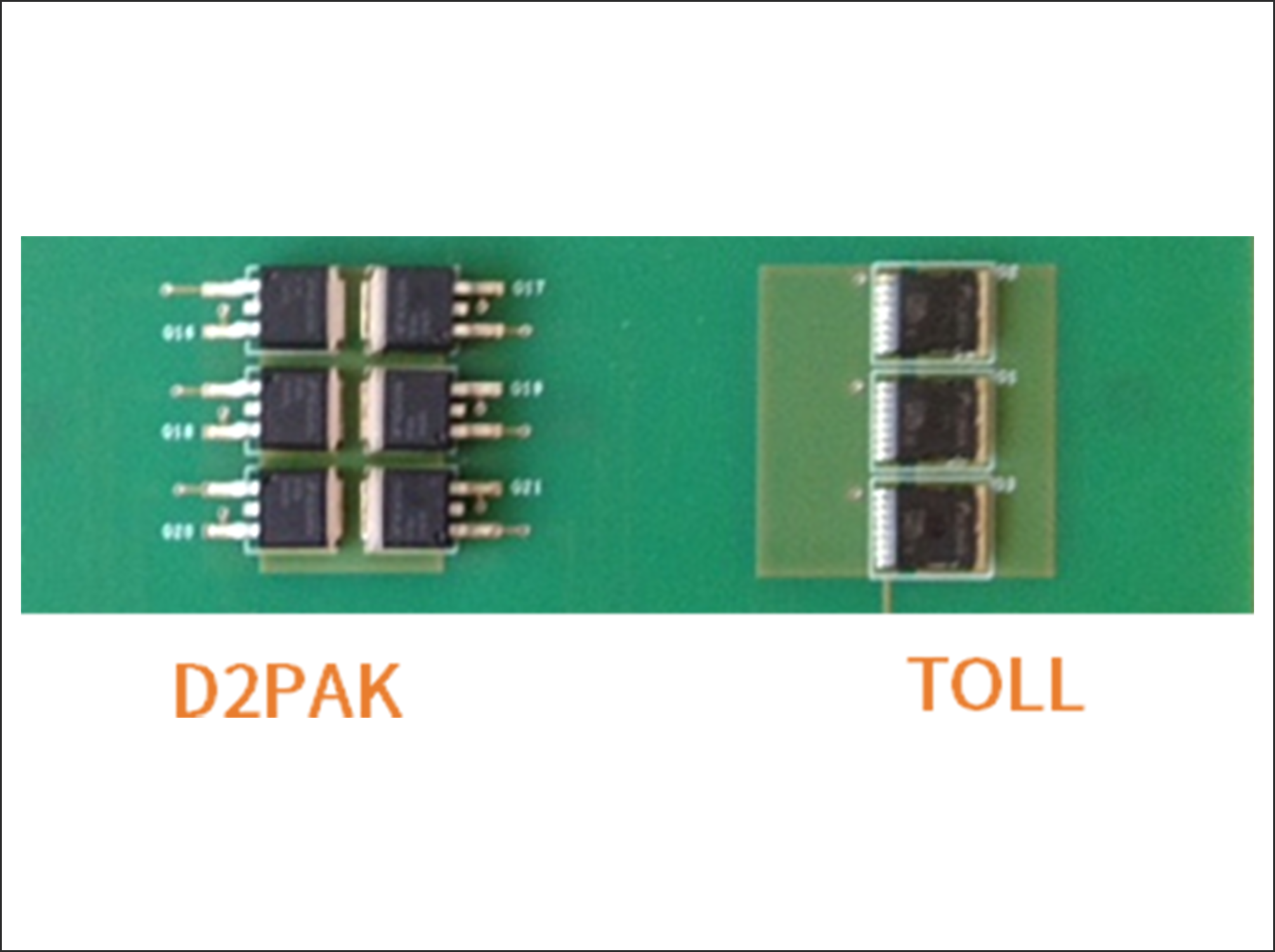 PCB上でのパッケージ比較